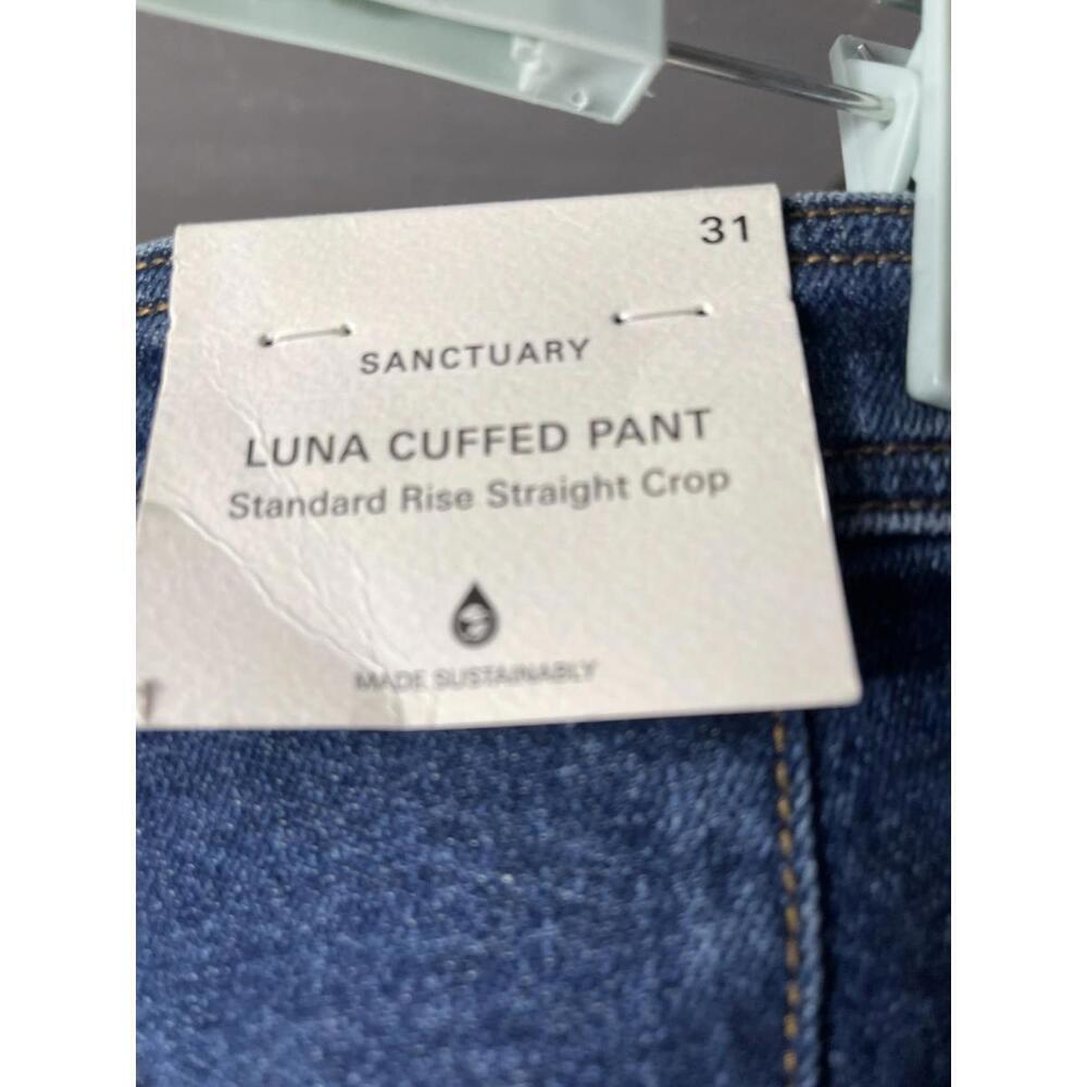 NWT Sanctuary Luna  Cuffed/Uncuffed Relax Straight Blue Denim Sz 31 MSRP $139 - Picture 4 of 5
